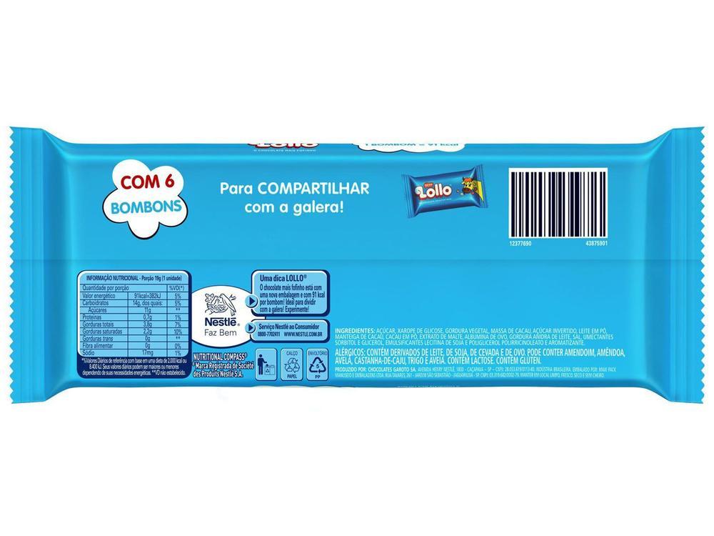 Barra de Chocolate Lollo Flowpack Chocolate Recheado com Leite Maltado 114g com 6 Unidades Nestle - 5