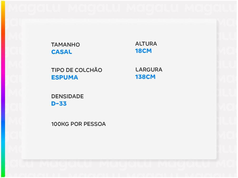 Colchão Casal Castor Espuma D-33 18cm de Altura - 3