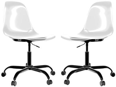 Kit Cadeira Escritório Secretária 2 Unidades Empório Tiffany Eames PC Office