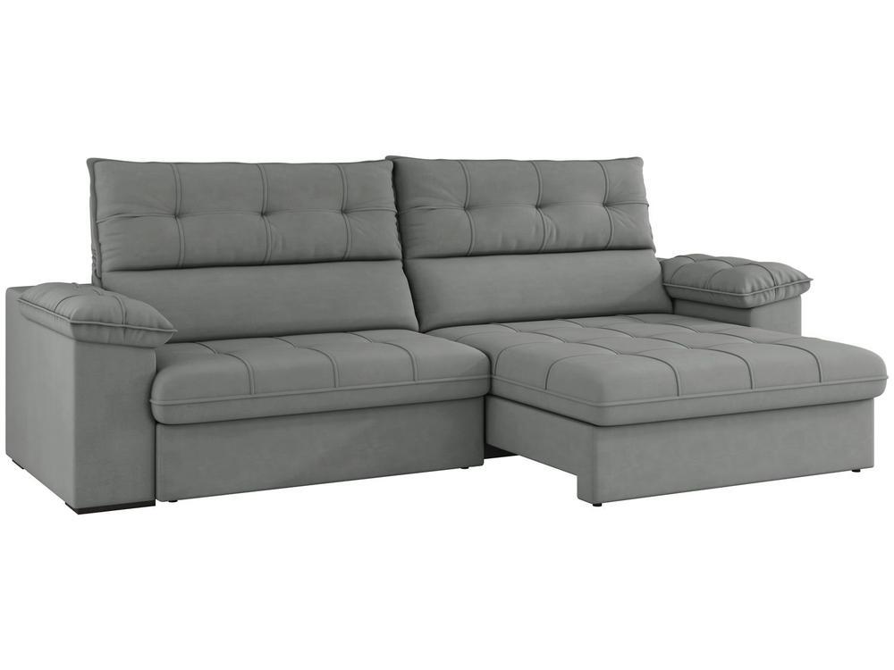 Sofá 4 Lugares Reclinável Suede Veludo Everest Flexforma Estofados - 4