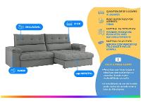 Sofá 4 Lugares Reclinável Suede Veludo Everest Flexforma Estofados - 2