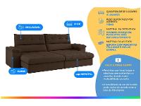 Sofá 4 Lugares Reclinável Suede Veludo Everest Flexforma Estofados - 2