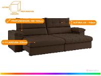 Sofá 4 Lugares Reclinável Suede Veludo Everest Flexforma Estofados - 3