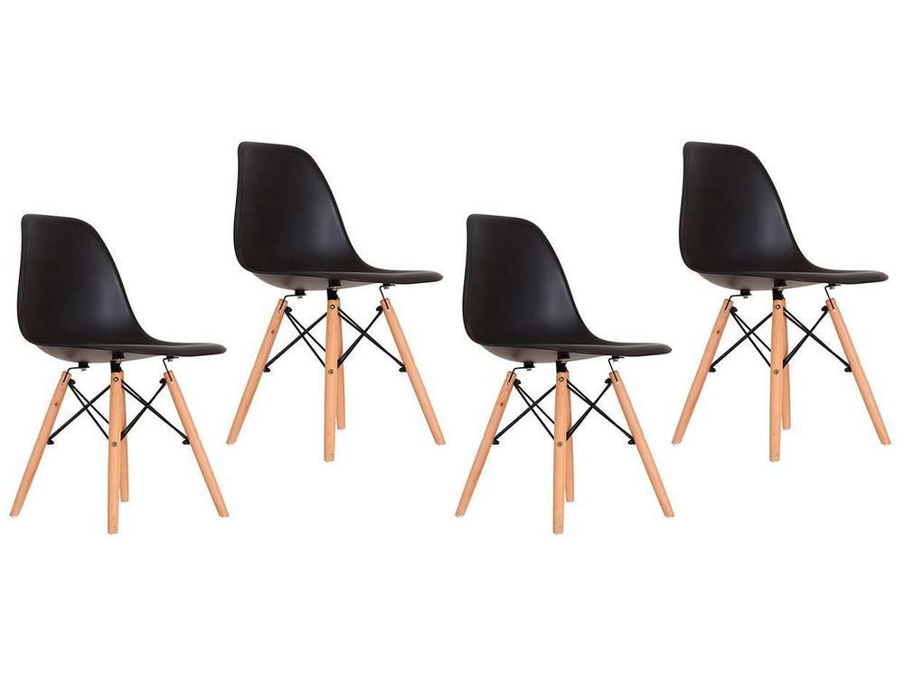 Jogo de Cadeiras de Polipropileno e Madeira - 1