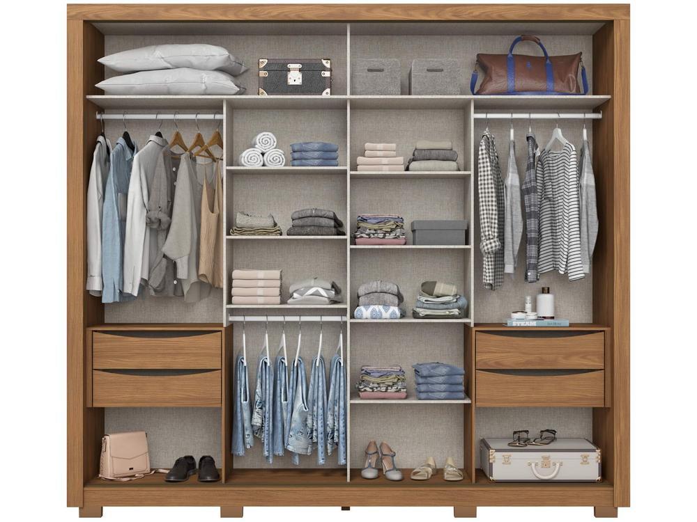 Guarda-roupa Casal com Espelho 2 Portas 4 Gavetas Henn Medelín - 5