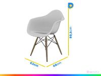 Jogo de Cadeiras de Polipropileno Empório Tiffany Eames Arm 4 Peças - 6