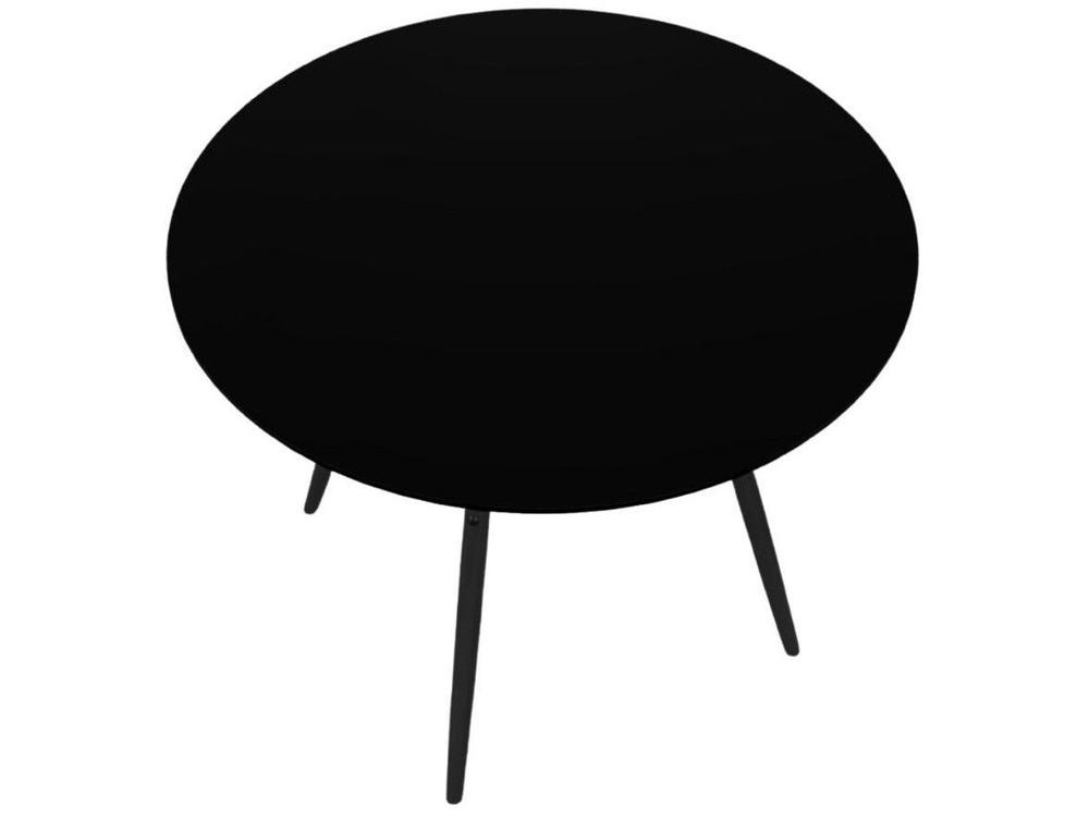 Mesa de Jantar 5 Cadeiras Redonda Preta  - 5