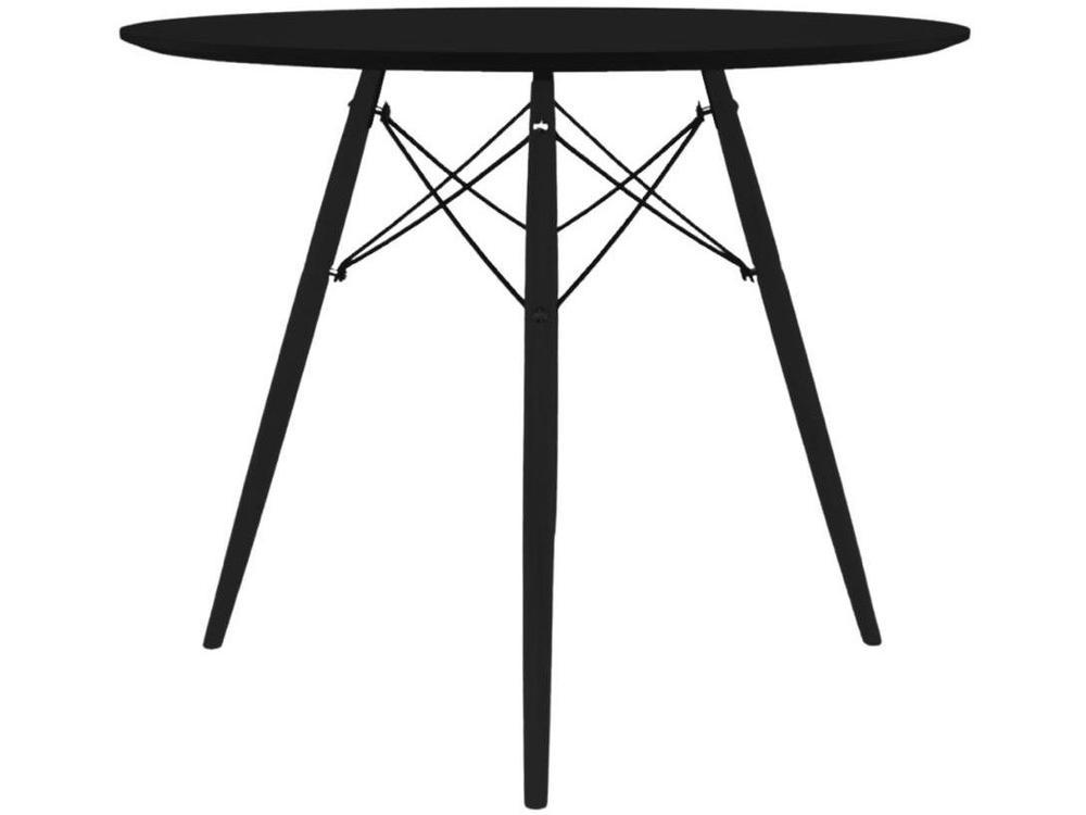 Mesa de Jantar 5 Cadeiras Redonda Preta  - 7