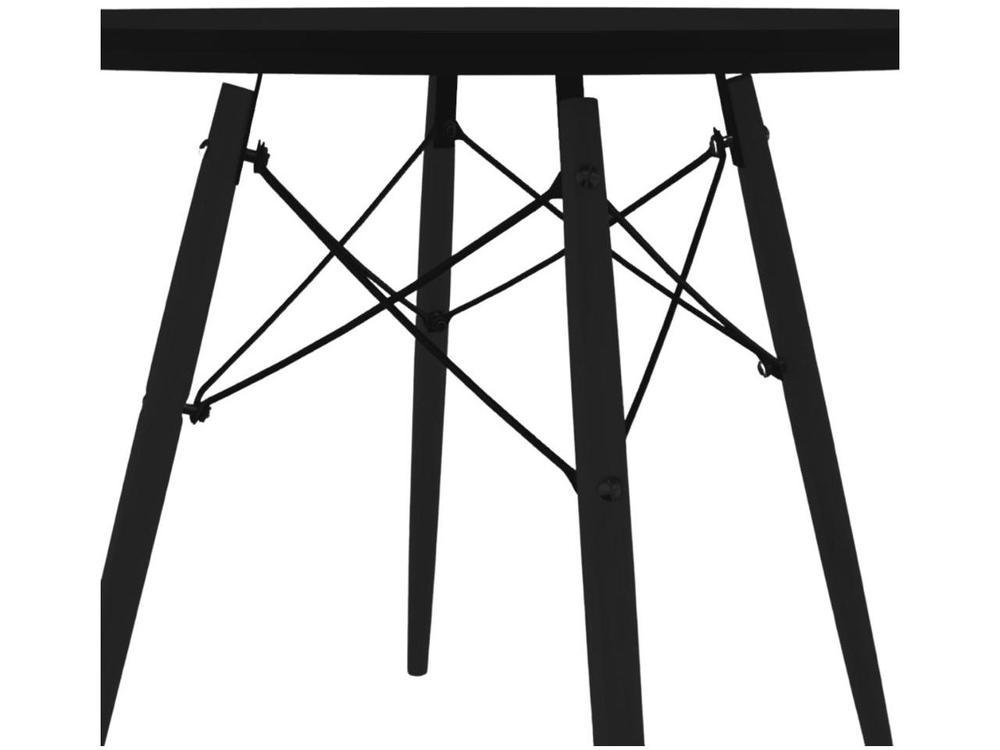 Mesa de Jantar 5 Cadeiras Redonda Preta  - 8