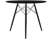 Mesa de Jantar 5 Cadeiras Redonda Preta  - 7