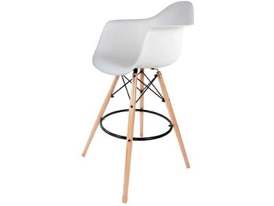 Banqueta Alta com Encosto Branca Empório Tiffany