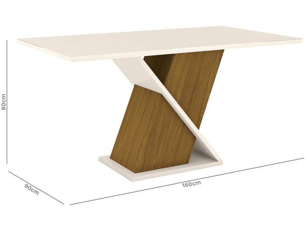 Mesa de Jantar 6 Lugares Retangular Tampo de Vidro - 9