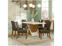 Mesa de Jantar 6 Lugares Retangular Tampo de Vidro - 2