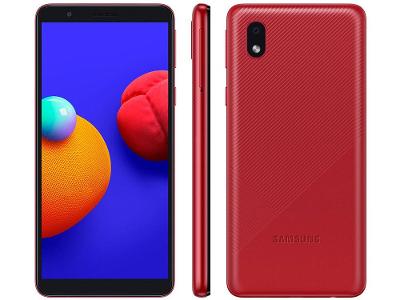 Smartphone Samsung Galaxy A01 Core 32GB Vermelho - Processador Quad-Core 2GB RAM Câm.8MP + Selfie 5MP