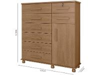 Cômoda Sapateira 1 Porta 8 Gavetas Móveis Lanza - 3