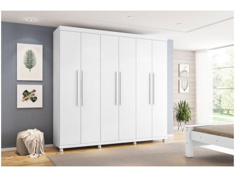 Guarda-roupa Casal 6 Portas 3 Gavetas Móveis Lanza - 2
