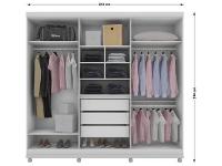 Guarda-roupa Casal 6 Portas 3 Gavetas Móveis Lanza - 4