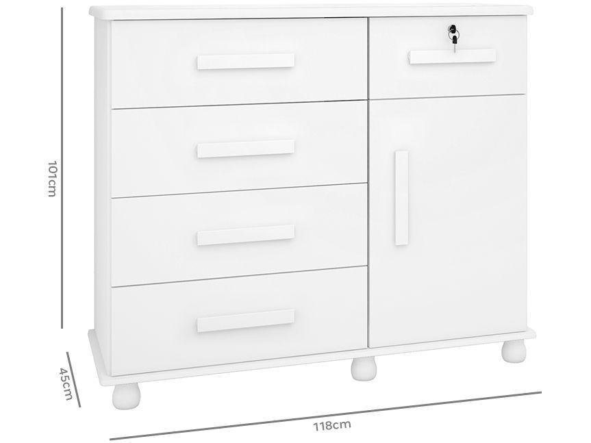 Cômoda Sapateira 1 Porta 5 Gavetas Móveis Lanza - 4