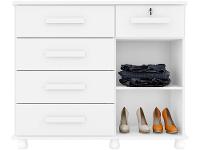 Cômoda Sapateira 1 Porta 5 Gavetas Móveis Lanza - 3