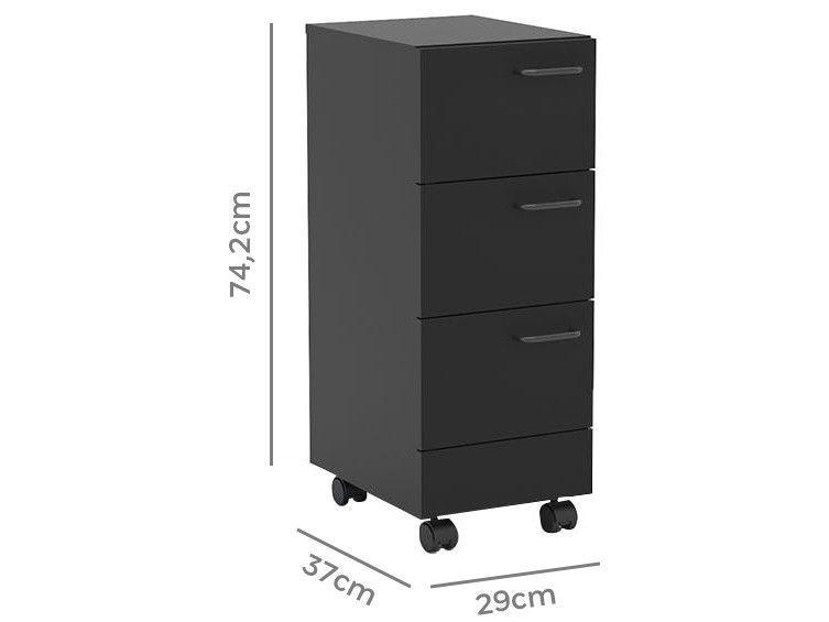 Gaveteiro Escritório 3 Gavetas Politorno - 8