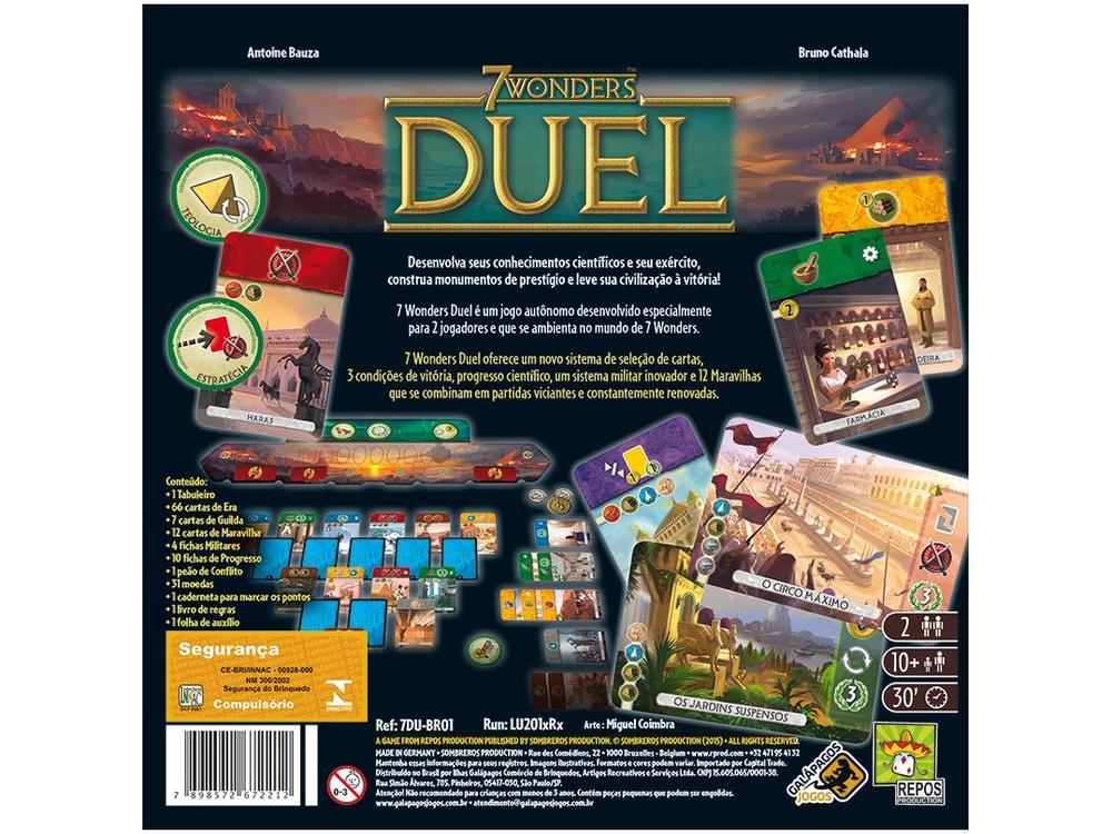 Jogo 7 Wonders Duel Tabuleiro Galápagos - 8