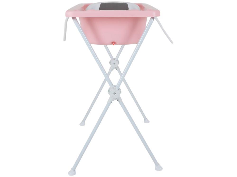 Banheira de Bebê com suporte Dobrável Galzerano Acqua Trio Rosa 20L - 3
