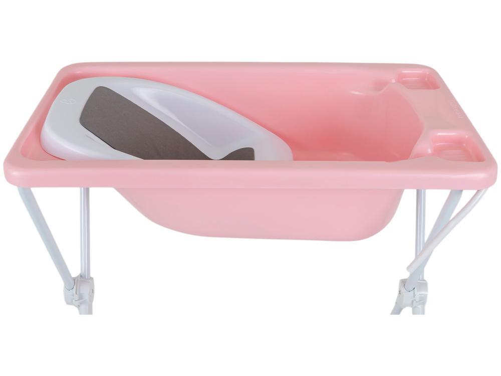 Banheira de Bebê com suporte Dobrável Galzerano Acqua Trio Rosa 20L - 5