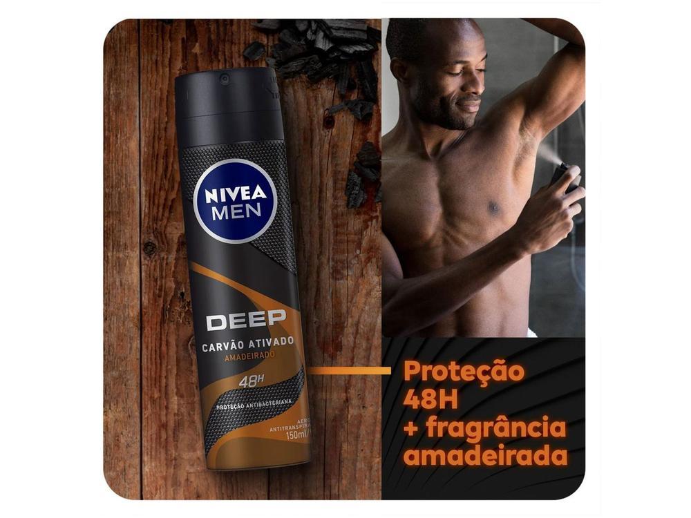 NIVEA MEN Antitranspirante Aerossol Deep Amadeirado MaxxTech 150ml - 12