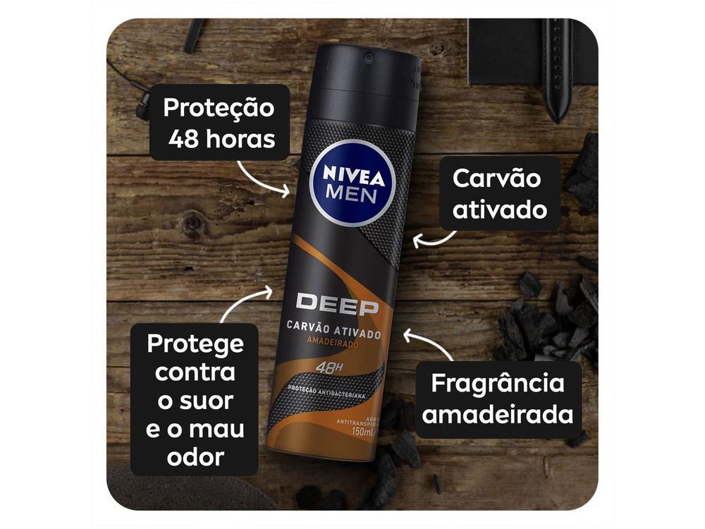 NIVEA MEN Antitranspirante Aerossol Deep Amadeirado MaxxTech 150ml - 15