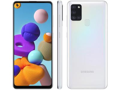 Smartphone Samsung Galaxy A21s 64GB Branco 4G - 4GB RAM 6,5” Câm. Quádrupla + Selfie 13M