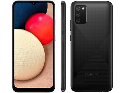 Smartphone Samsung Galaxy A02s 32GB Preto 4G - Octa-Core 3GB RAM 6,5” Câm. Tripla + Selfie 5M