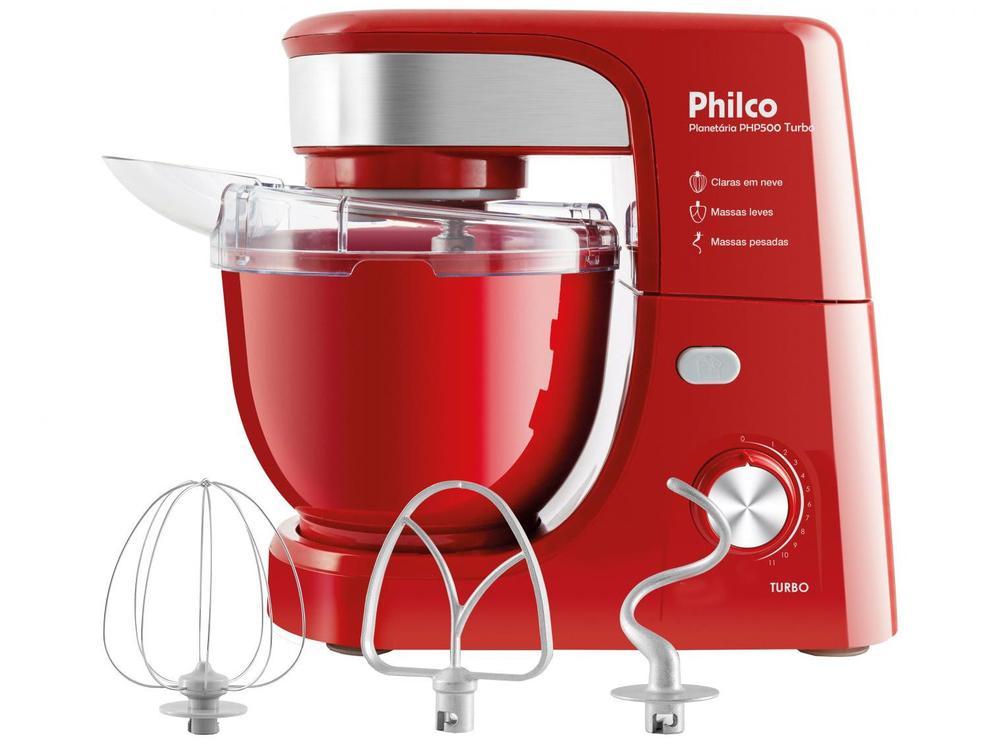 Batedeira Planetária Philco Vermelha 500W PHP500 Turbo 11 Velocidades - 1