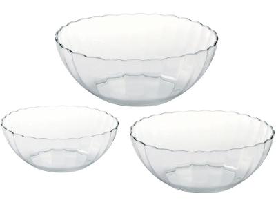 Conjunto de Tigelas Vidro Redonda 3 Peças Marinex