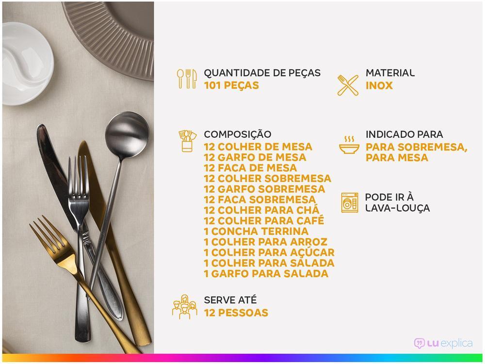 Faqueiro Tramontina Inox 101 Peças Zurique 66986030 - 2