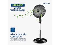 Ventilador de Coluna Mondial Super Power VSP-40C-NB 40cm 6 Pás 3 Velocidades Preto - 3
