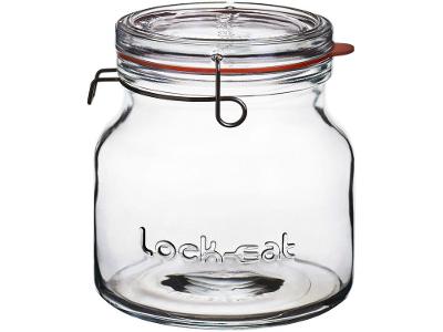 Pote de Vidro Hermético Luigi Bormioli com Tampa Cilíndrico 1,5L Lock Eat Handy