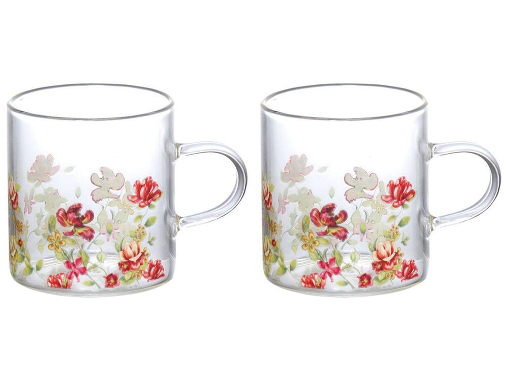 Jogo de Canecas de Vidro 125ml Hauskraft Le Jardin 2 Peças - 1