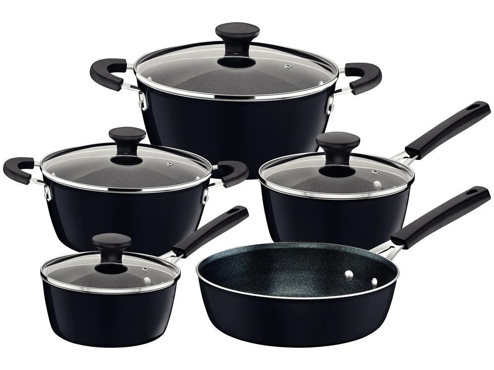 Jogo de Panelas Tramontina Antiaderente de Alumínio Cinza 5 peças Glenz - 1