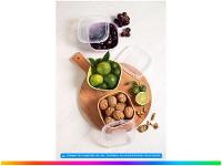 Jogo de Potes Hermético Tramontina com Tampa Quadrado 600ml MixColor 3 Peças - 2