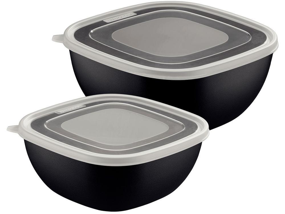 Jogo de Potes Hermético Tramontina com Tampa Quadrado 2L e 4L Burger 2 Peças - 1
