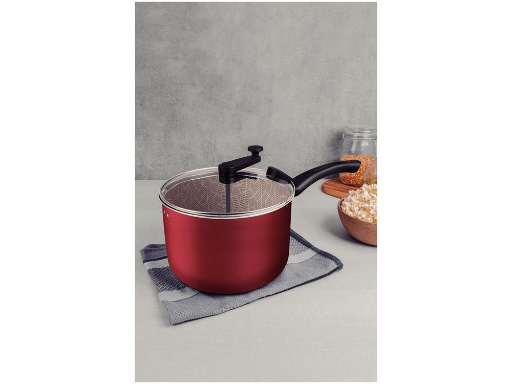 Panela Pipoqueira Tramontina Antiaderente de Alumínio 4,8L 22cm Vermelho Paris - 2