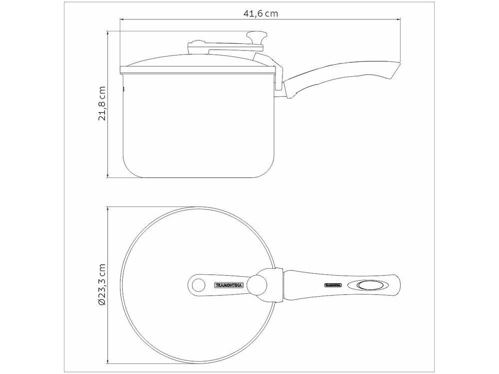 Panela Pipoqueira Tramontina Antiaderente de Alumínio 4,8L 22cm Chumbo Paris - 5