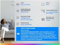 Ar-condicionado Split Hi-Wall LG Dual Inverter Compact +AI 18.000 BTUs Frio S3-Q18KLQAL - 2