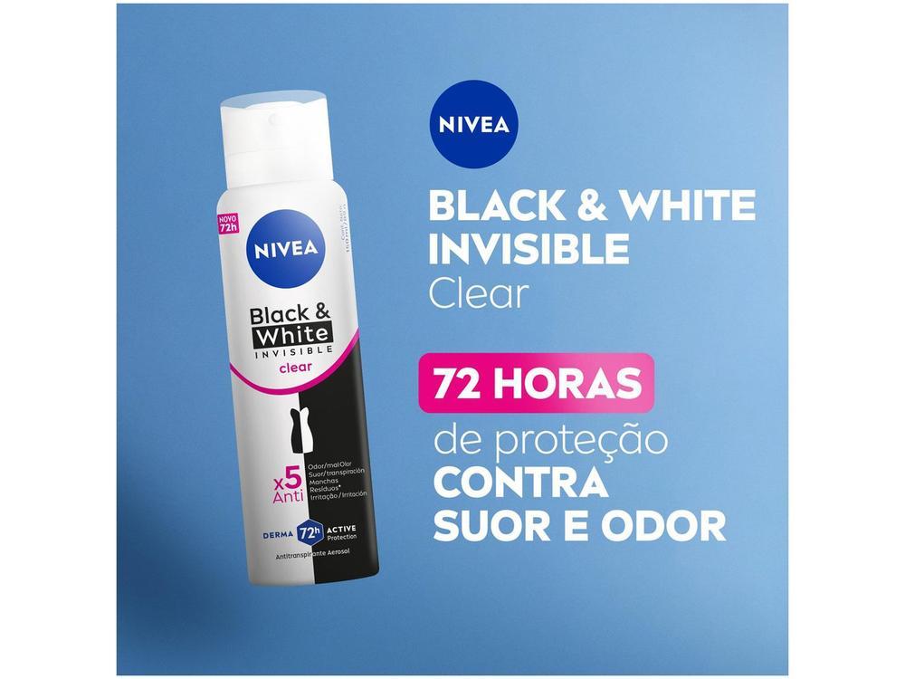 Desodorante Antitranspirante Aerossol Nivea Invisible Black & White Clear Feminino 150ml - 3
