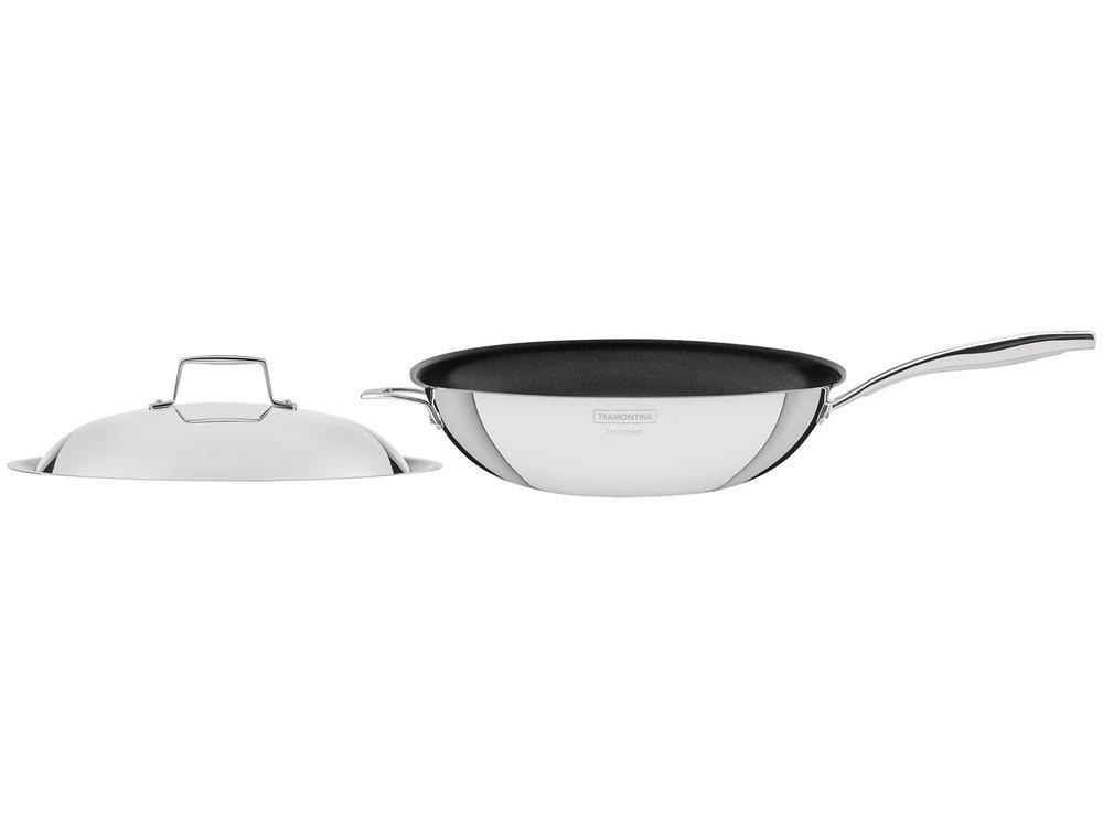 Panela Wok Antiaderente Tramontina Inox Grano 32cm - 3