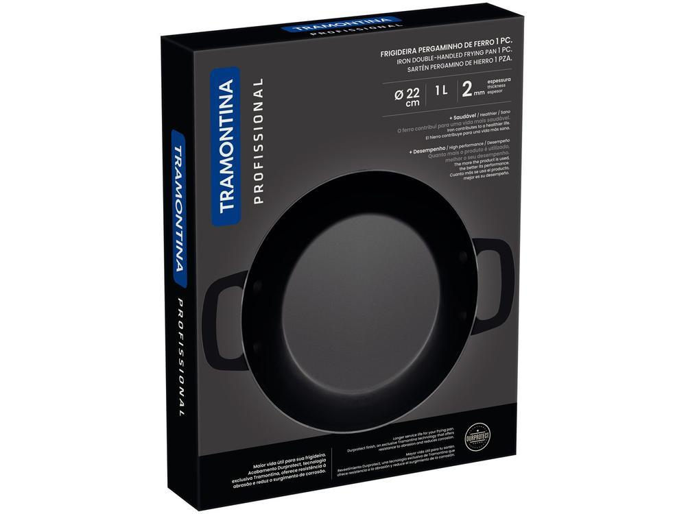 Frigideira Tramontina de Ferro Profissional Pergaminho 20764022 Preta 22cm - 4
