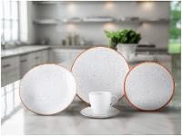 Aparelho de Jantar 20 Peças Tramontina Redondo Porcelana Branco e Marrom Mare - 2