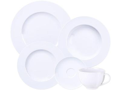 Aparelho de Jantar 20 Peças Tramontina Redondo Porcelana Branco Maria Augusta