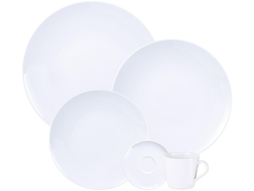 Aparelho de Jantar Chá 20 Peças Tramontina Redondo Porcelana Branco Leonora - 1