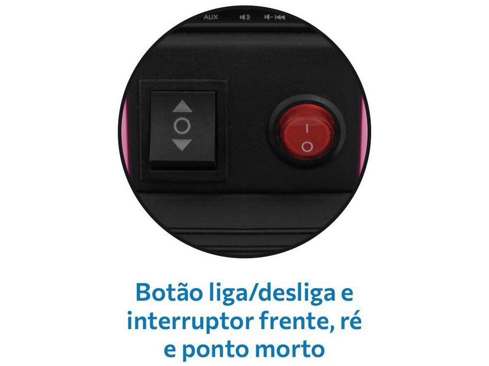 Quadriciclo Infantil Elétrico Preto e Rosa  - 6